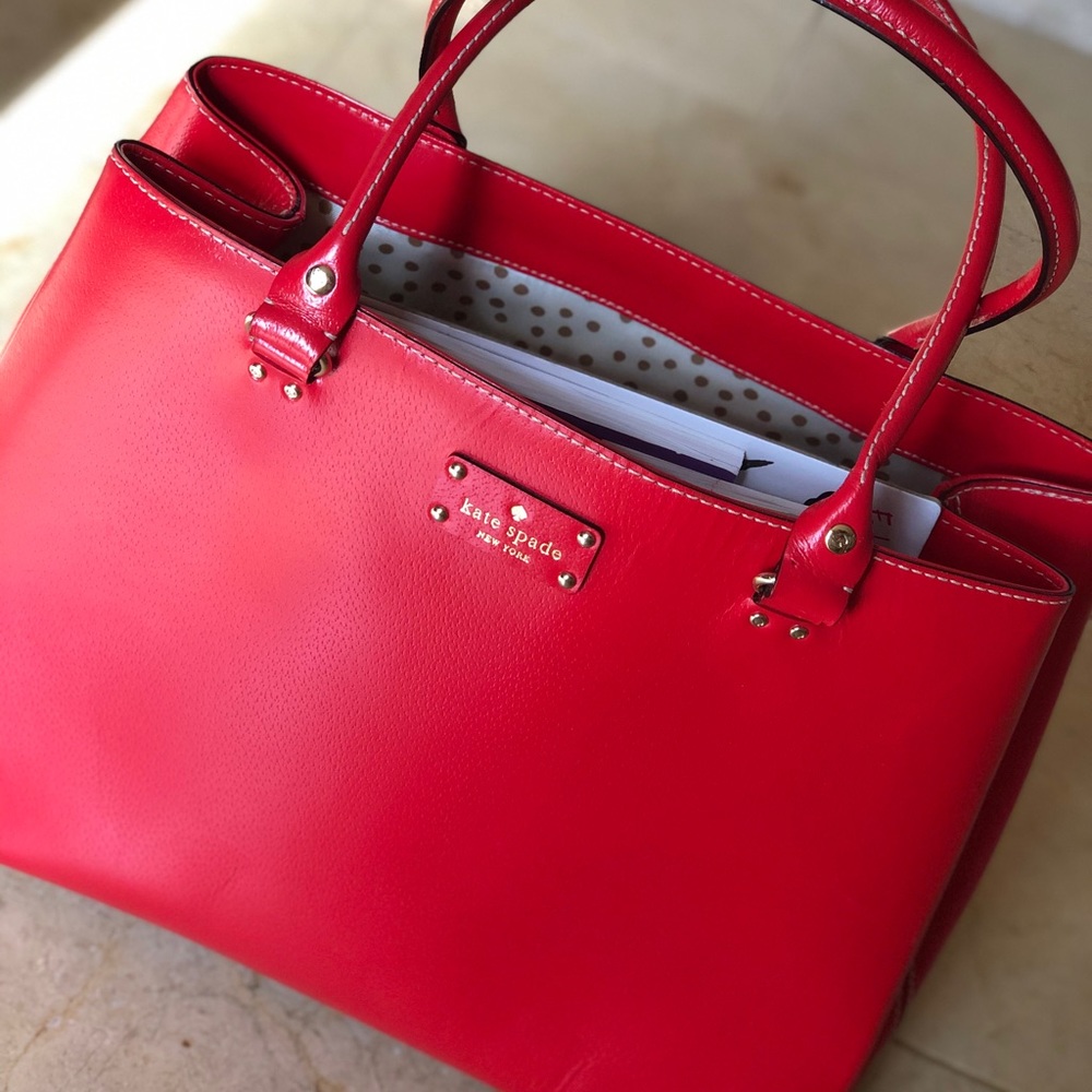 Elena Wellesley Hotchili Red Leather Tote